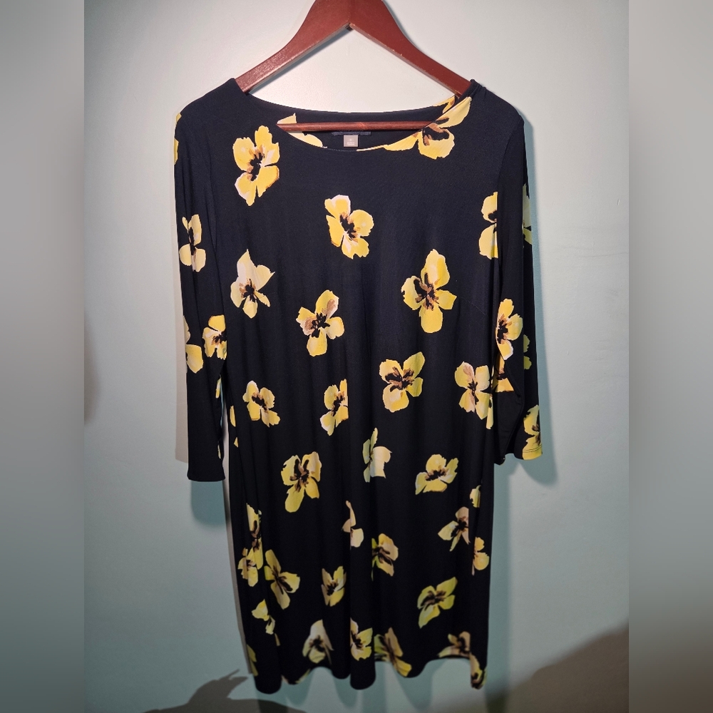 Tommy Hilfiger Navy and Yellow Dress